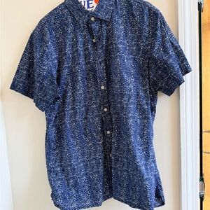 Banana Republic Navy Patterned Casual Shirt